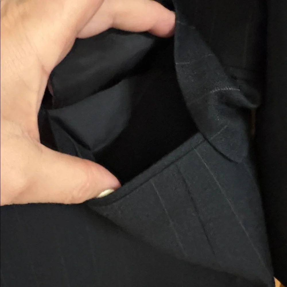Hart Schaffner Marx black pin stripe suit blazer jacket sport coat 100% wool 41R